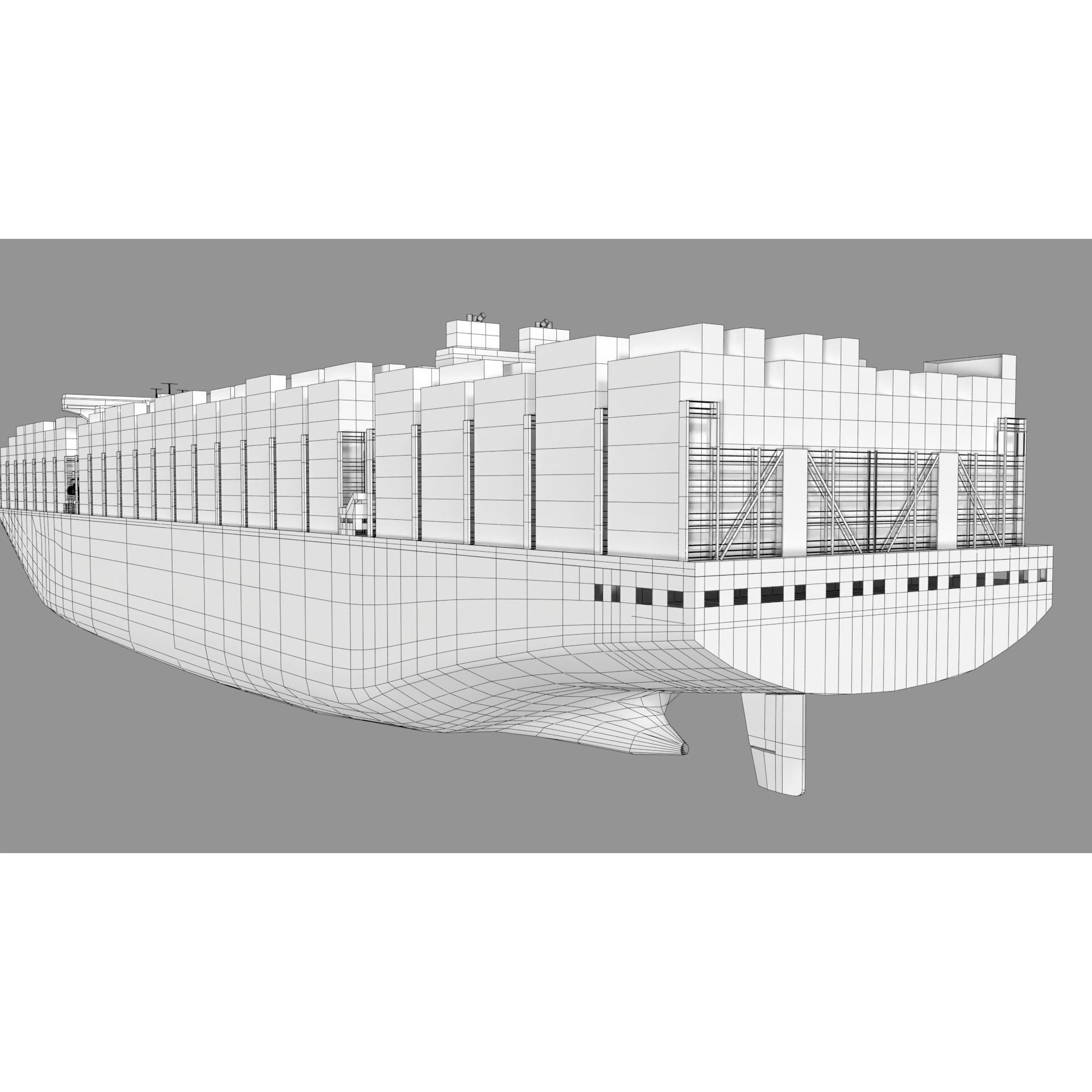 Ever Ace Container Ship - Low-Poly Game-Ready 3D Model - View 12