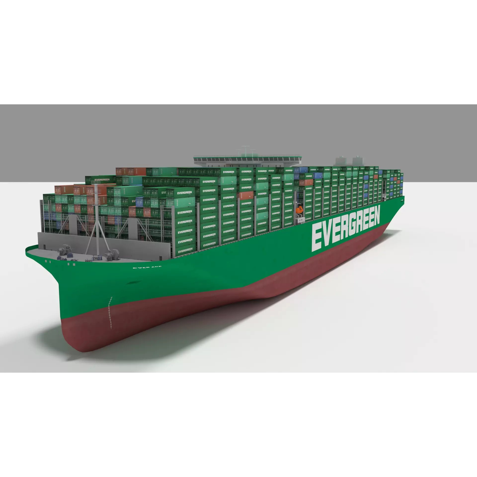 Ever Ace Container Ship - Low-Poly Game-Ready 3D Model - View 2