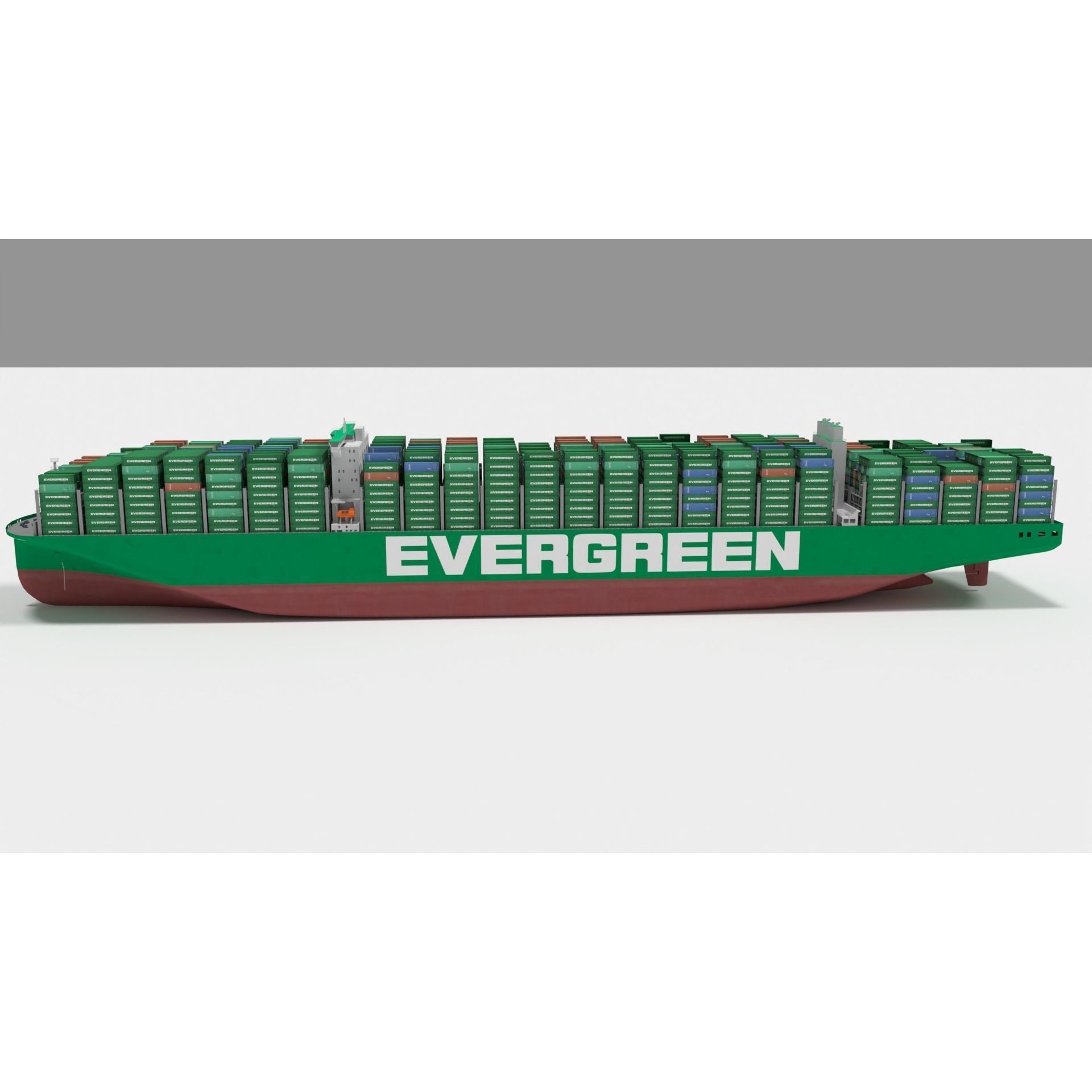Ever Ace Container Ship - Low-Poly Game-Ready 3D Model - View 3