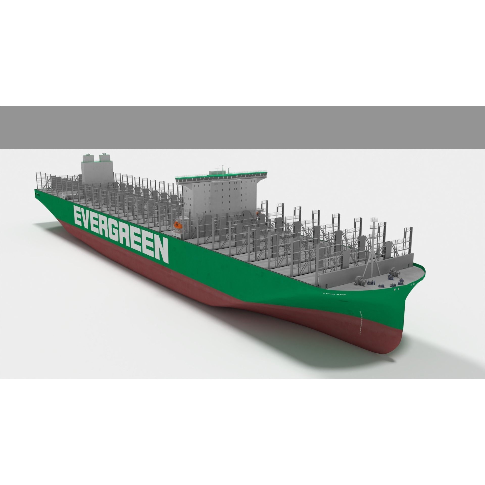 Ever Ace Container Ship - Low-Poly Game-Ready 3D Model - View 8