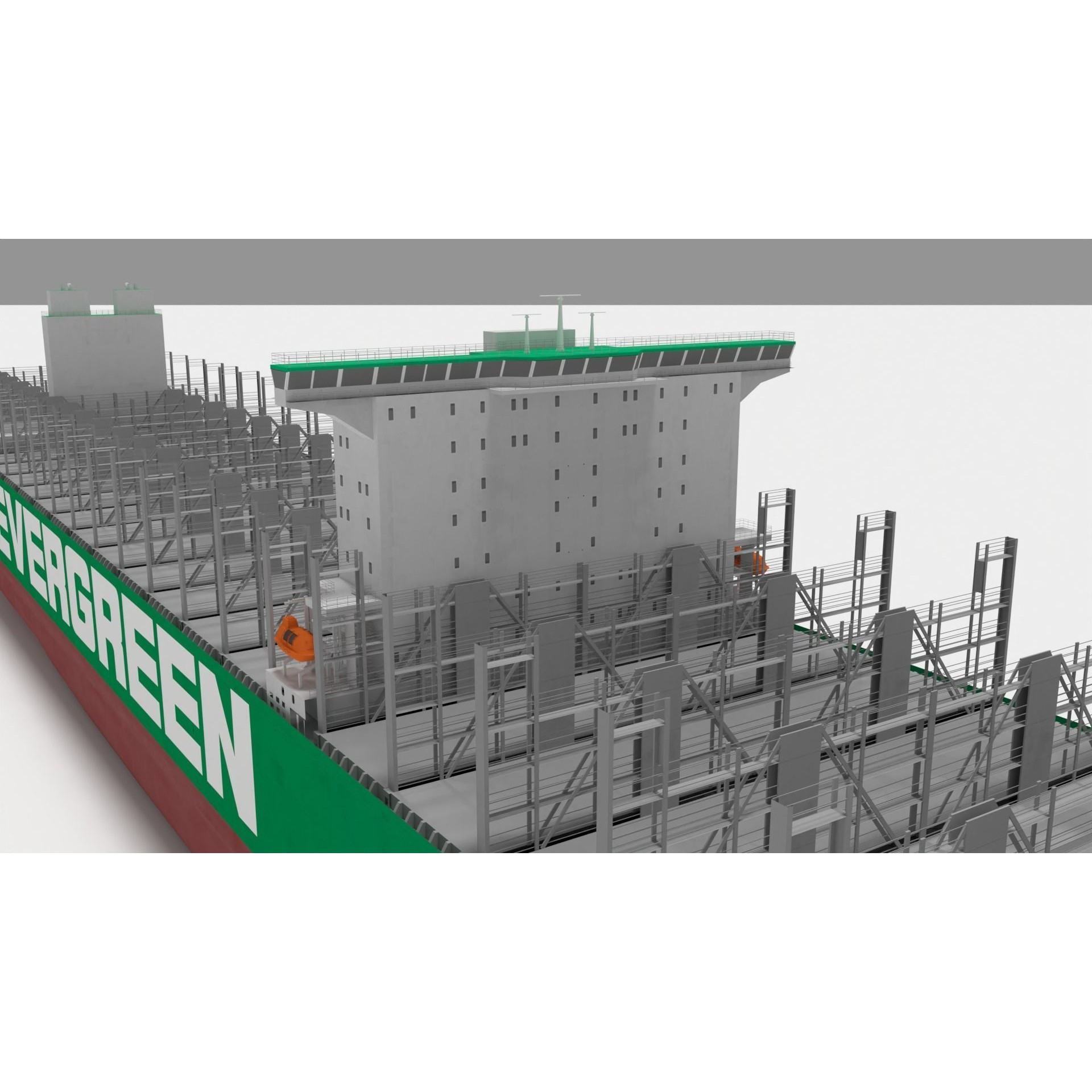 Ever Ace Container Ship - Low-Poly Game-Ready 3D Model - View 9