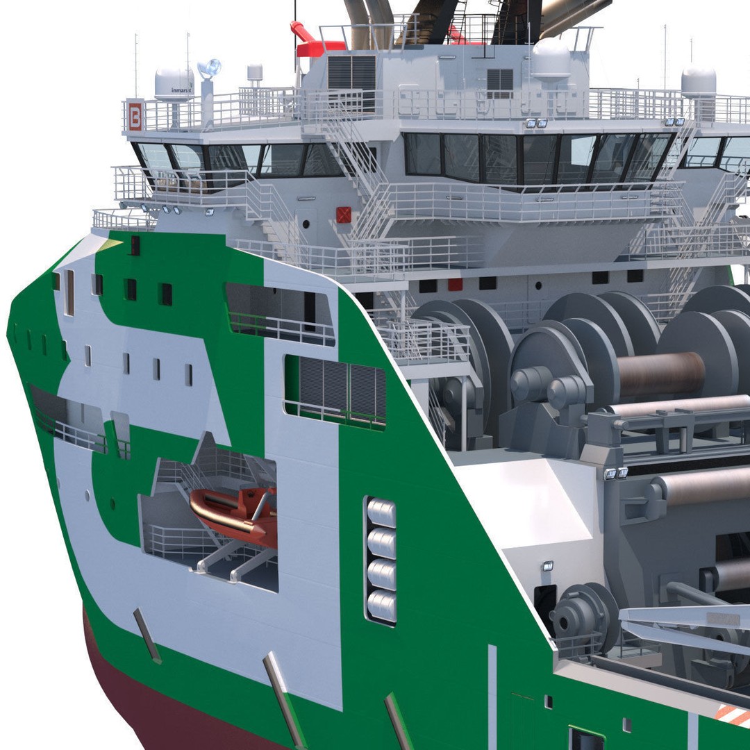 BOURBON ARCTIC 3D Model – Detailed Industrial Tug Vessel, FBX - View 12