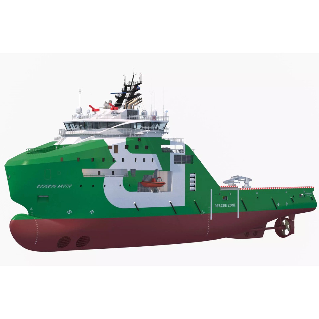BOURBON ARCTIC 3D Model – Detailed Industrial Tug Vessel, FBX - View 2