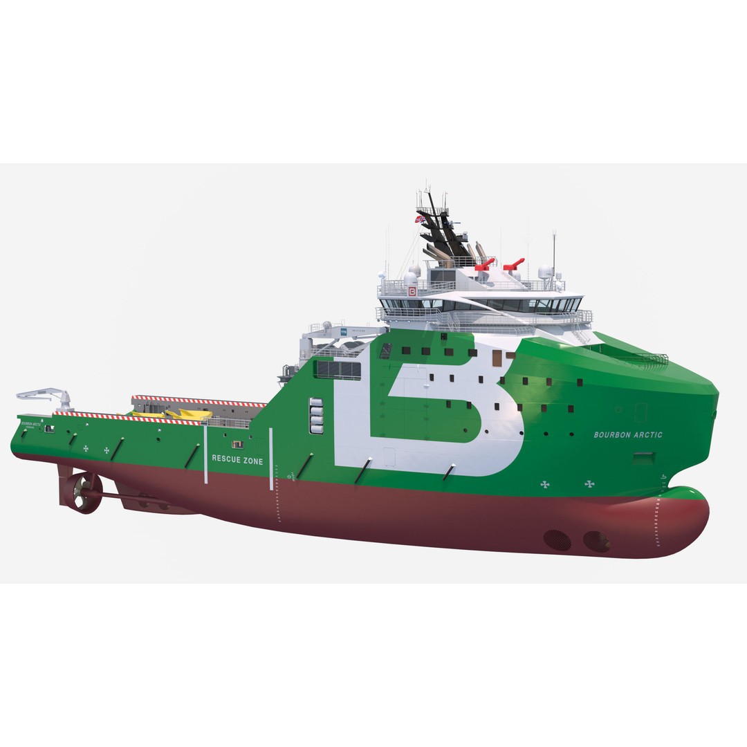 BOURBON ARCTIC 3D Model – Detailed Industrial Tug Vessel, FBX - View 3