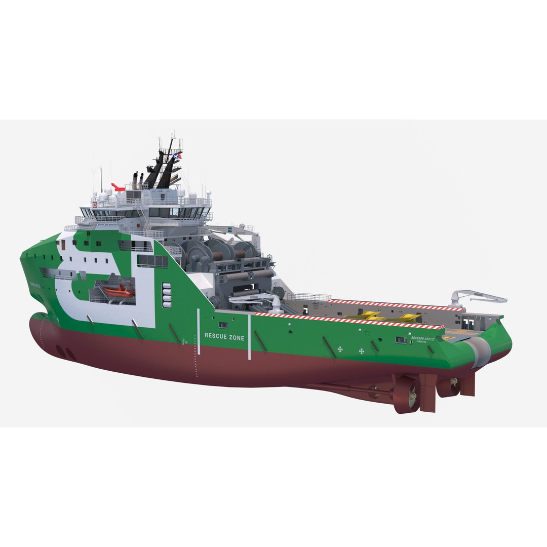 BOURBON ARCTIC 3D Model – Detailed Industrial Tug Vessel, FBX - View 5