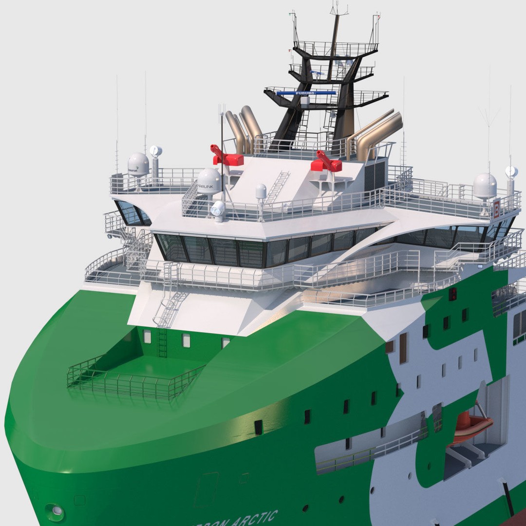 BOURBON ARCTIC 3D Model – Detailed Industrial Tug Vessel, FBX - View 6