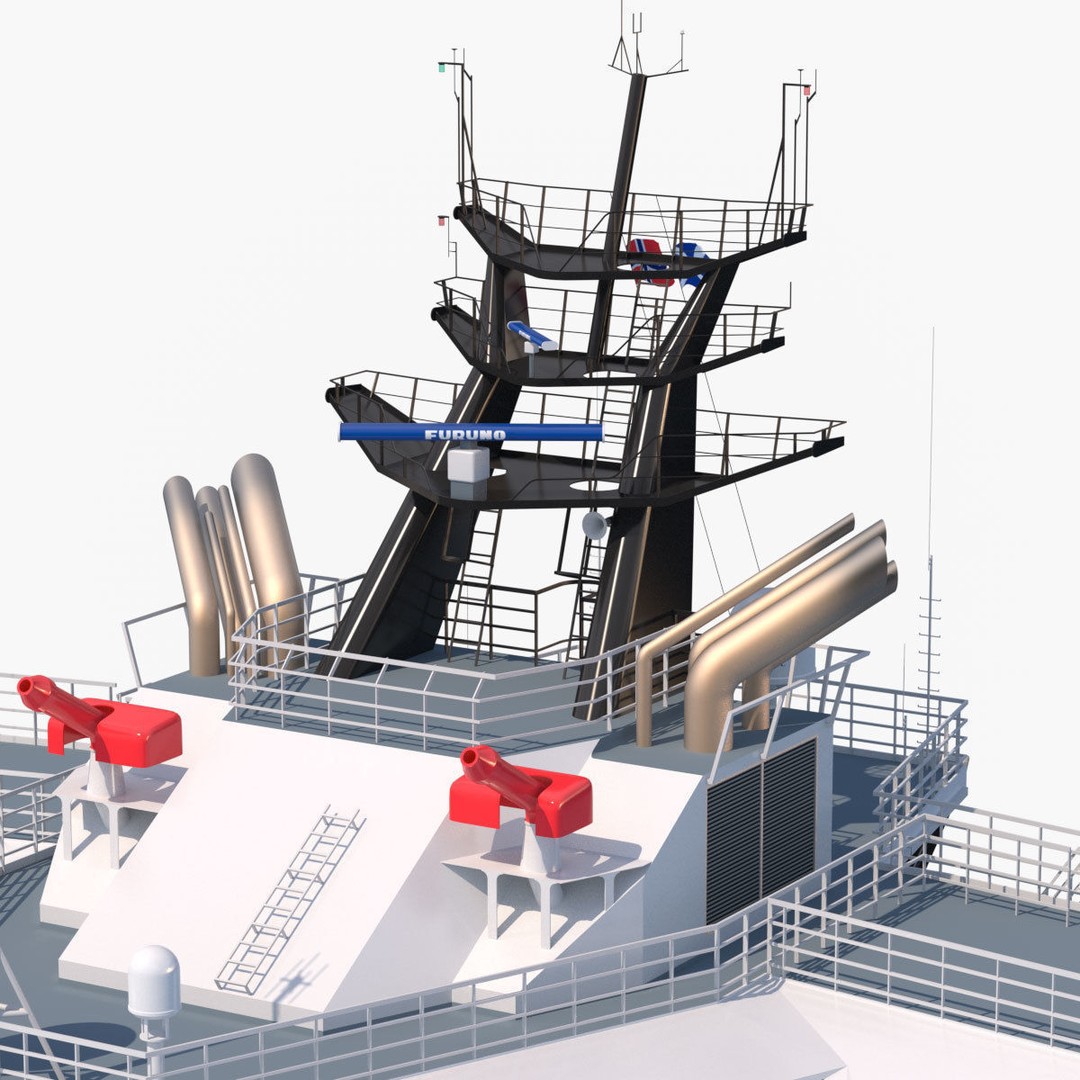 BOURBON ARCTIC 3D Model – Detailed Industrial Tug Vessel, FBX - View 7