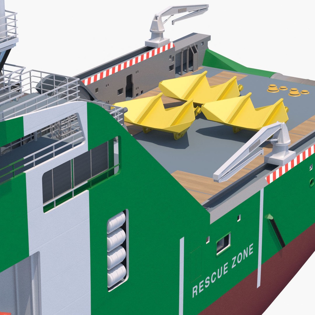 BOURBON ARCTIC 3D Model – Detailed Industrial Tug Vessel, FBX - View 8