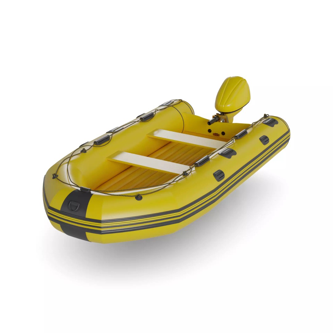 Inflatable Kayak 3D Model – Realistic Low Poly Watercraft, FBX