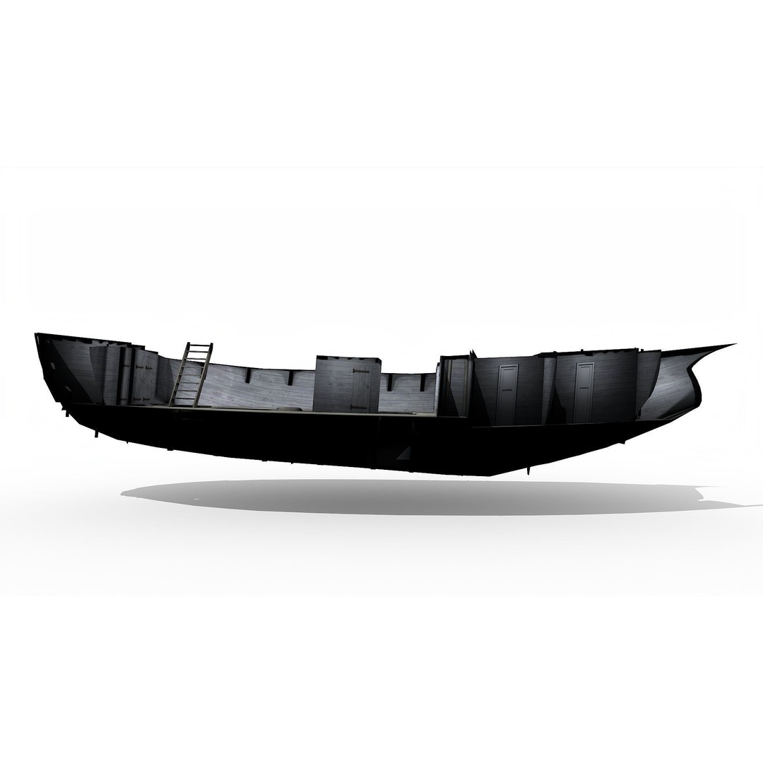 HMS Alert 3D Model – Low Poly Historic Sailing Cutter, FBX - View 10