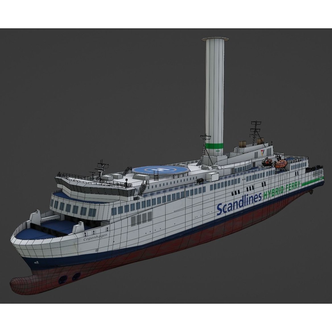 Scandlines Hybrid Ferry 3D Model – Low Poly Watercraft, FBX