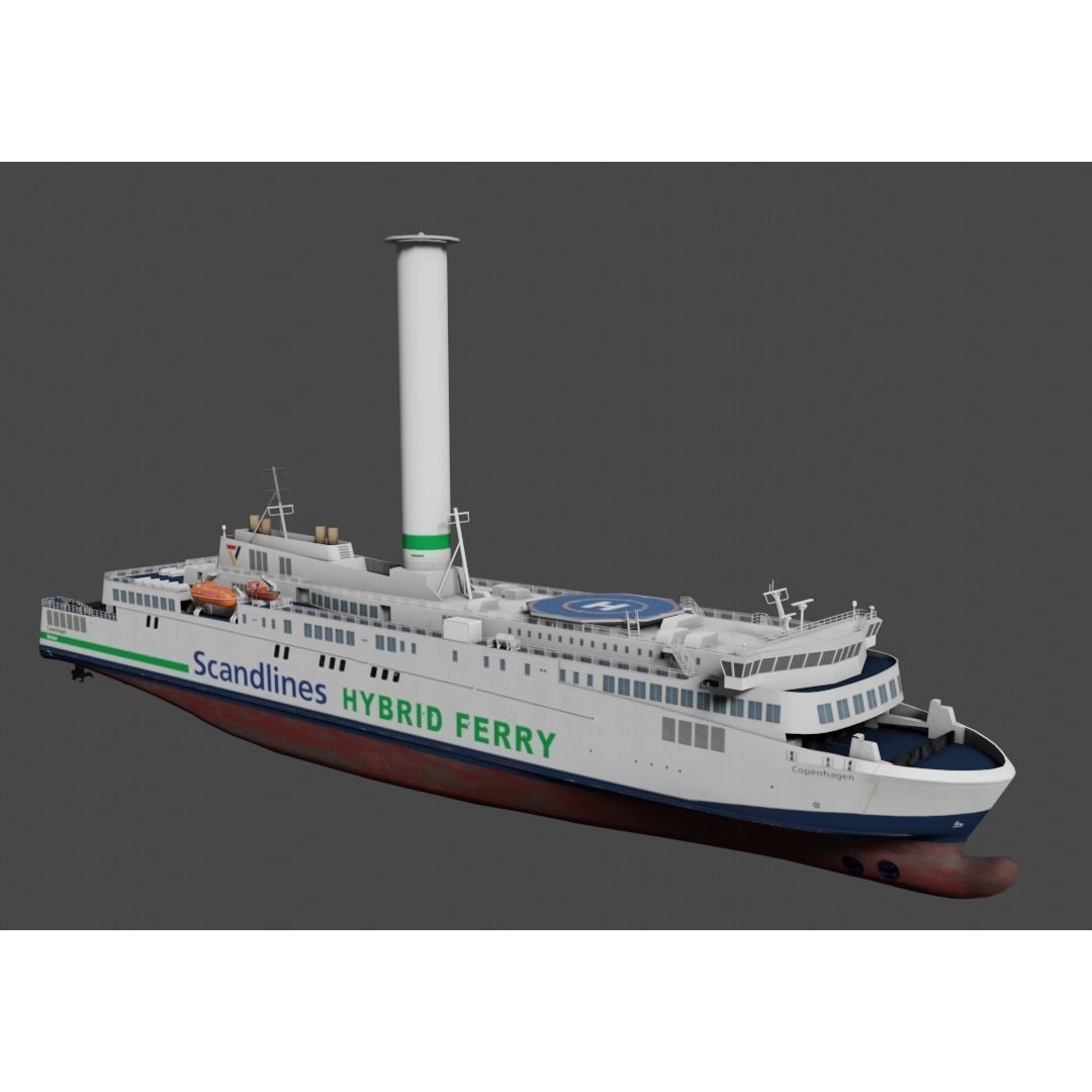 Scandlines Hybrid Ferry 3D Model – Low Poly Watercraft, FBX - View 12