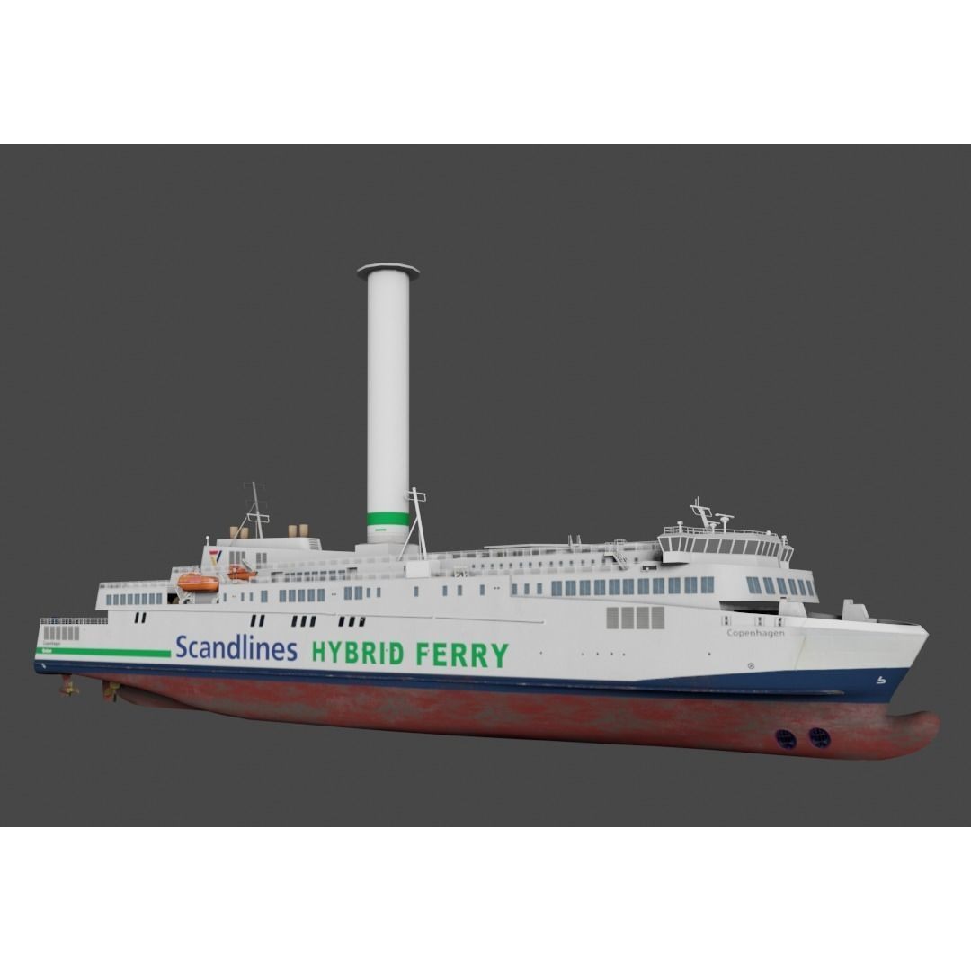 Scandlines Hybrid Ferry 3D Model – Low Poly Watercraft, FBX - View 13