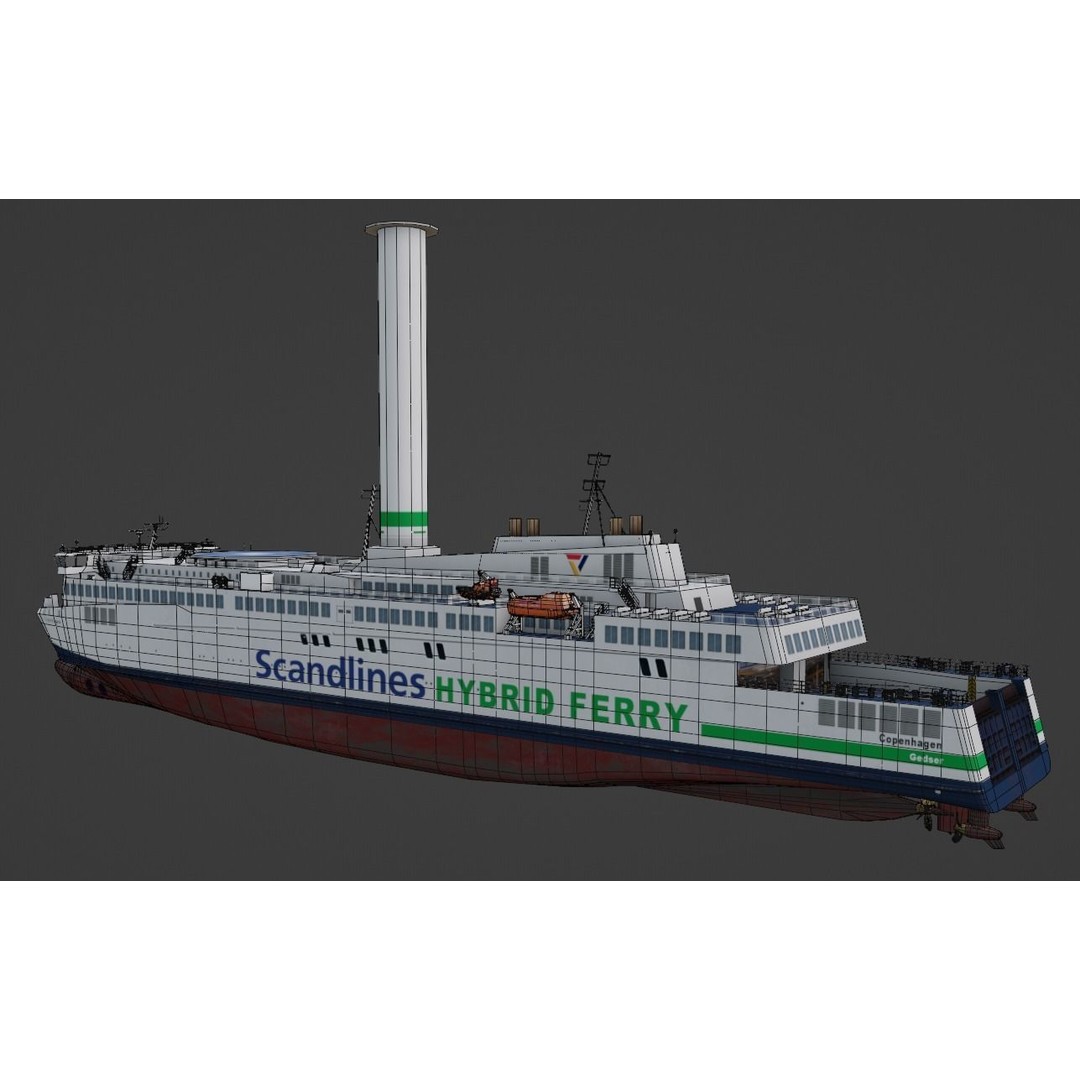 Scandlines Hybrid Ferry 3D Model – Low Poly Watercraft, FBX - View 3