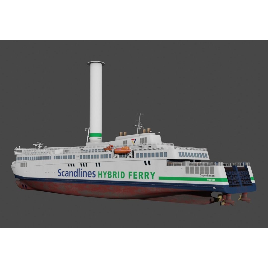Scandlines Hybrid Ferry 3D Model – Low Poly Watercraft, FBX - View 6