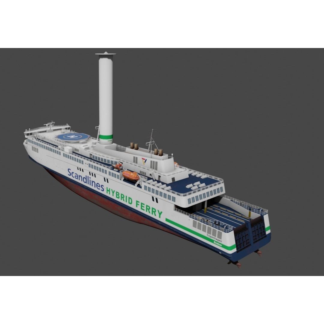 Scandlines Hybrid Ferry 3D Model – Low Poly Watercraft, FBX - View 7