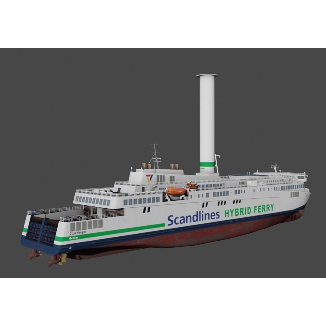 Scandlines Hybrid Ferry 3D Model – Low Poly Watercraft, FBX - View 8