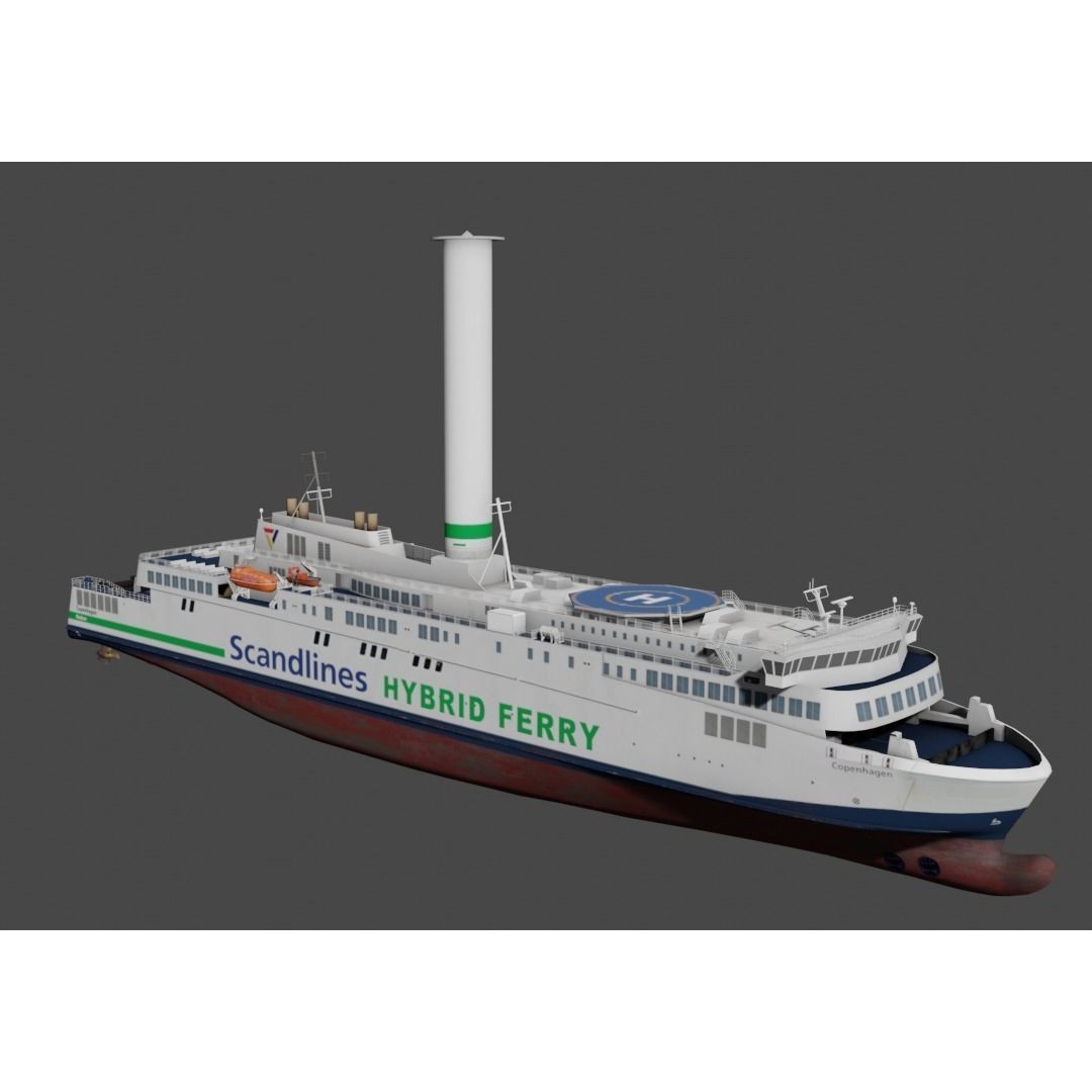 Scandlines Hybrid Ferry 3D Model – Low Poly Watercraft, FBX - View 9