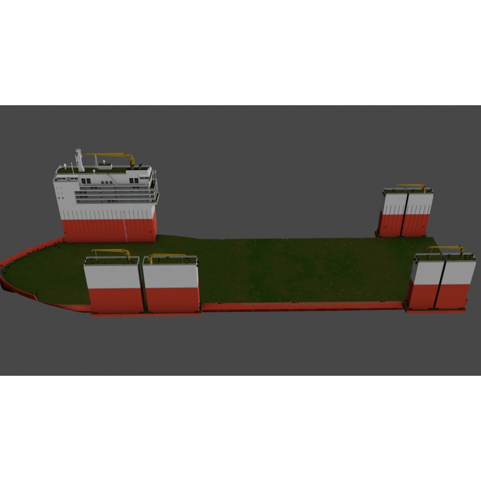 Semi Submersible Heavyload Vessel 3D Model – Low Poly PBR Asset, FBX