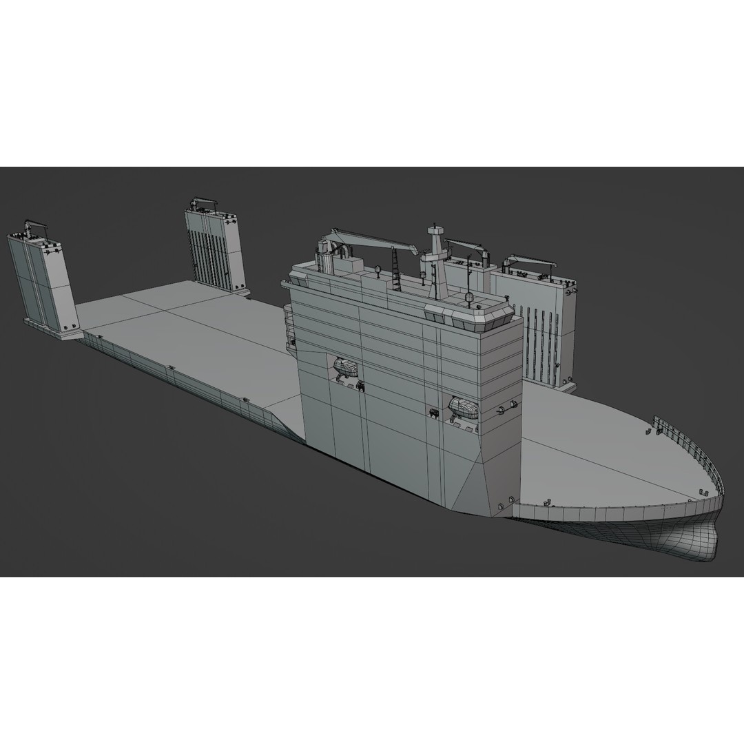 Semi Submersible Heavyload Vessel 3D Model – Low Poly PBR Asset, FBX - View 10