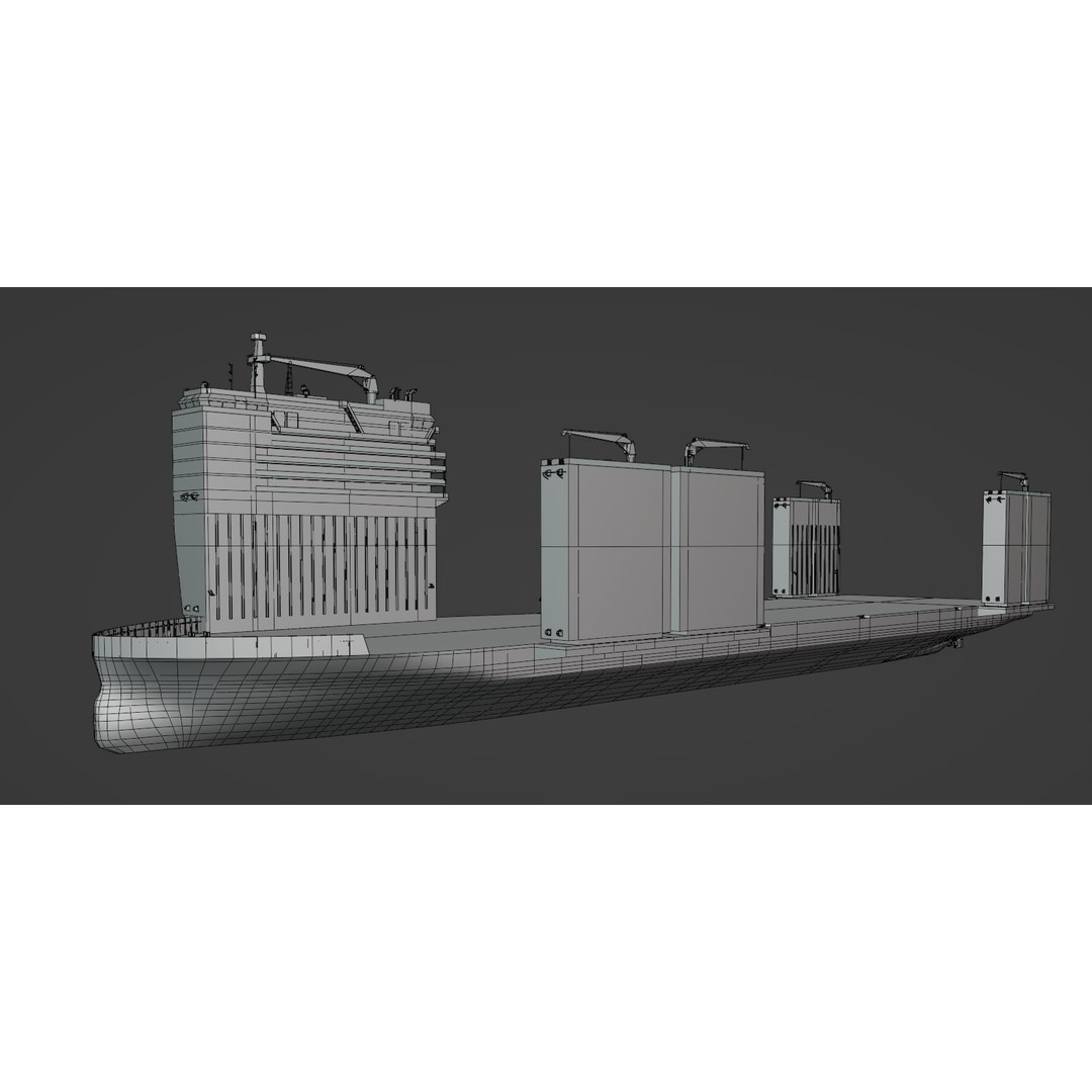 Semi Submersible Heavyload Vessel 3D Model – Low Poly PBR Asset, FBX - View 11