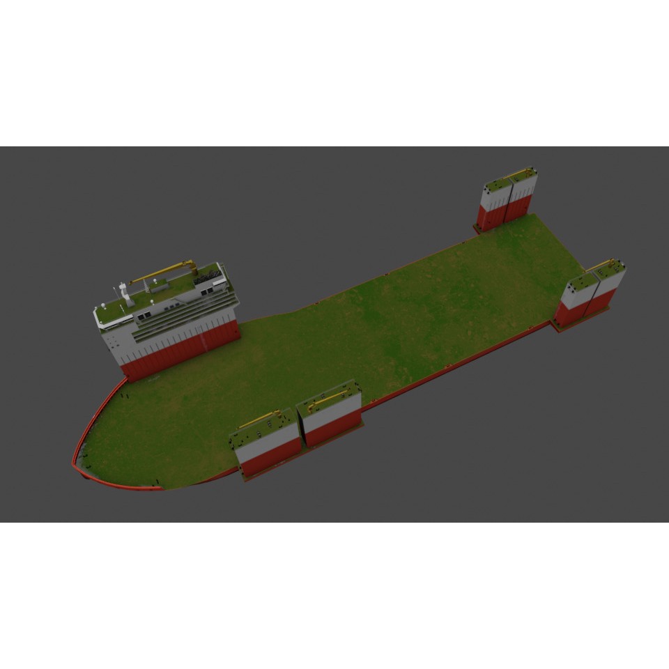 Semi Submersible Heavyload Vessel 3D Model – Low Poly PBR Asset, FBX - View 12