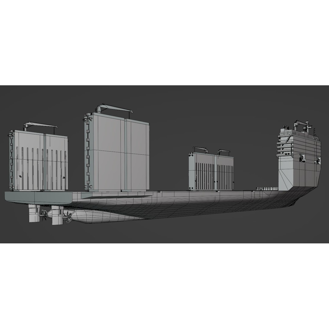 Semi Submersible Heavyload Vessel 3D Model – Low Poly PBR Asset, FBX - View 13