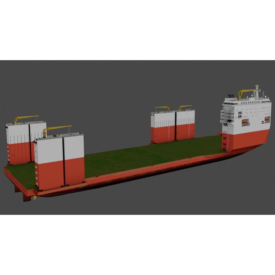 Semi Submersible Heavyload Vessel 3D Model – Low Poly PBR Asset, FBX - View 5
