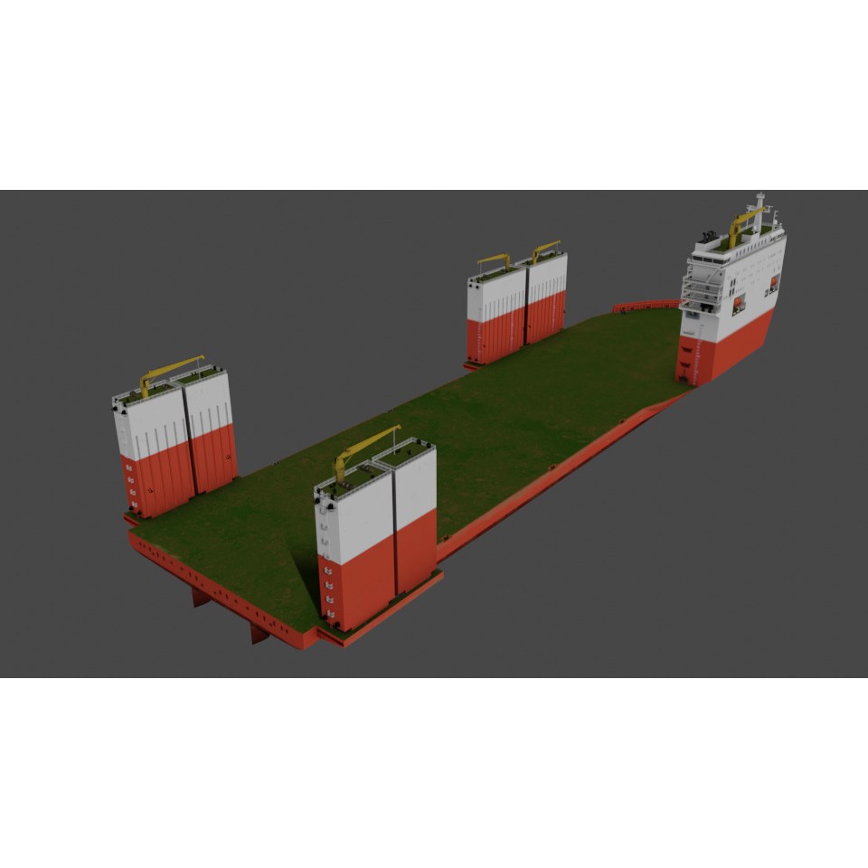 Semi Submersible Heavyload Vessel 3D Model – Low Poly PBR Asset, FBX - View 6