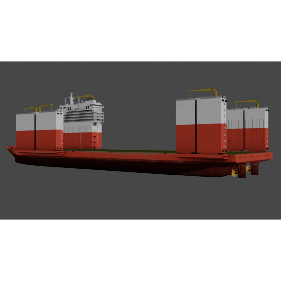 Semi Submersible Heavyload Vessel 3D Model – Low Poly PBR Asset, FBX - View 8