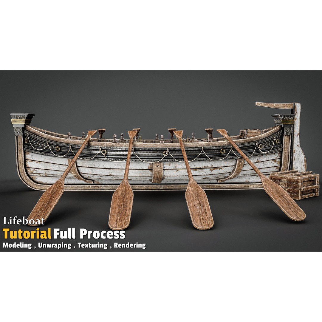 Lifeboat 3D Model – Low Poly Game Asset, FBX, PBR Textures
