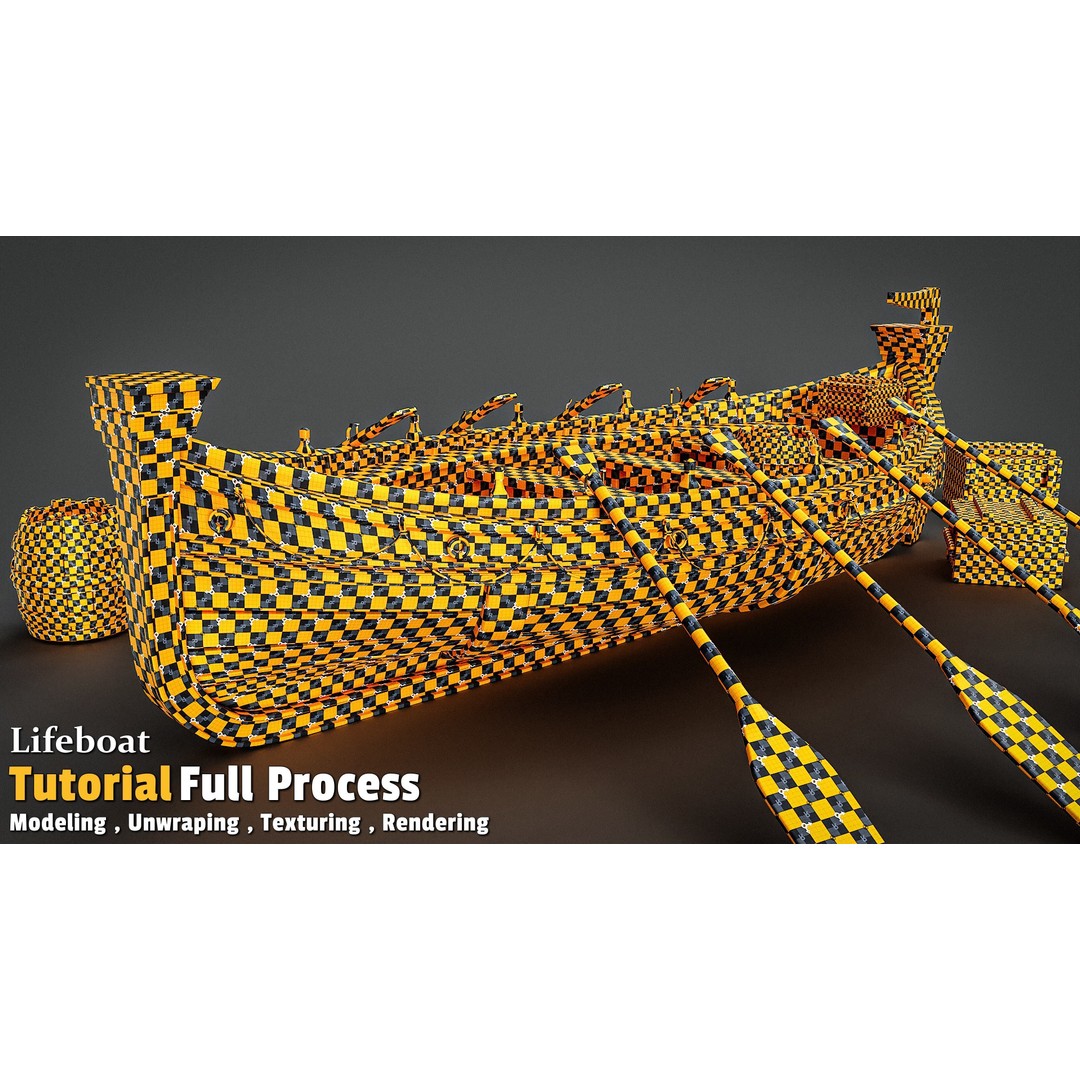 Lifeboat 3D Model – Low Poly Game Asset, FBX, PBR Textures - View 5