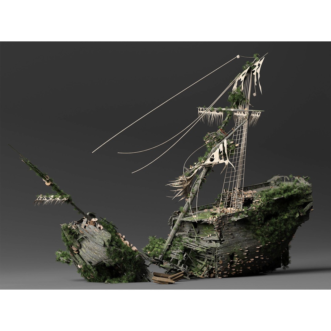 Treasure Of The Sea 3D Model – Pirate Ship & Shipwreck Collection for Blender - View 10