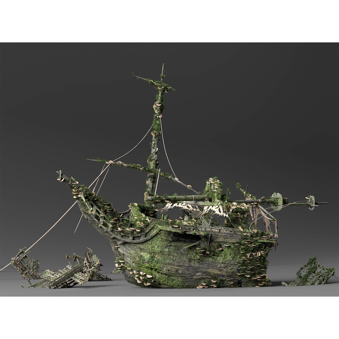 Treasure Of The Sea 3D Model – Pirate Ship & Shipwreck Collection for Blender - View 13