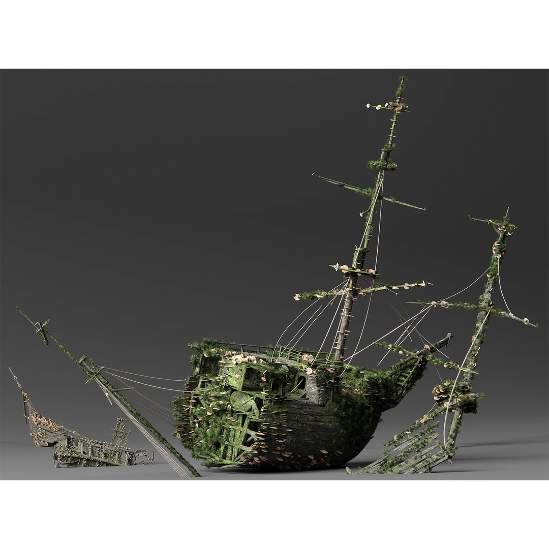 Treasure Of The Sea 3D Model – Pirate Ship & Shipwreck Collection for Blender - View 15