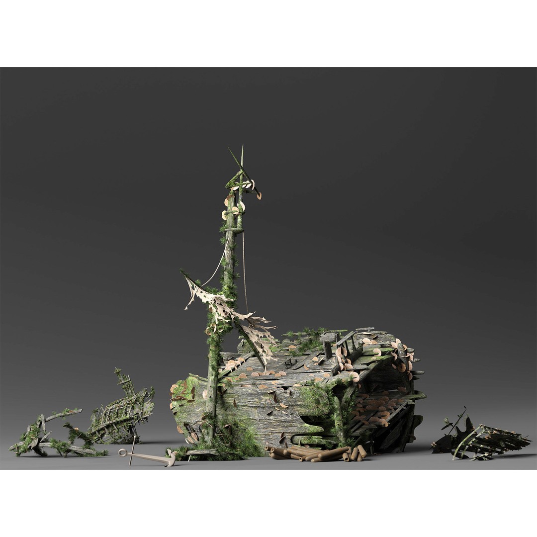 Treasure Of The Sea 3D Model – Pirate Ship & Shipwreck Collection for Blender - View 17