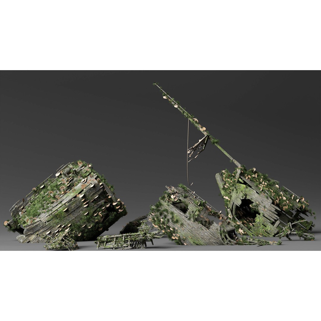 Treasure Of The Sea 3D Model – Pirate Ship & Shipwreck Collection for Blender - View 18