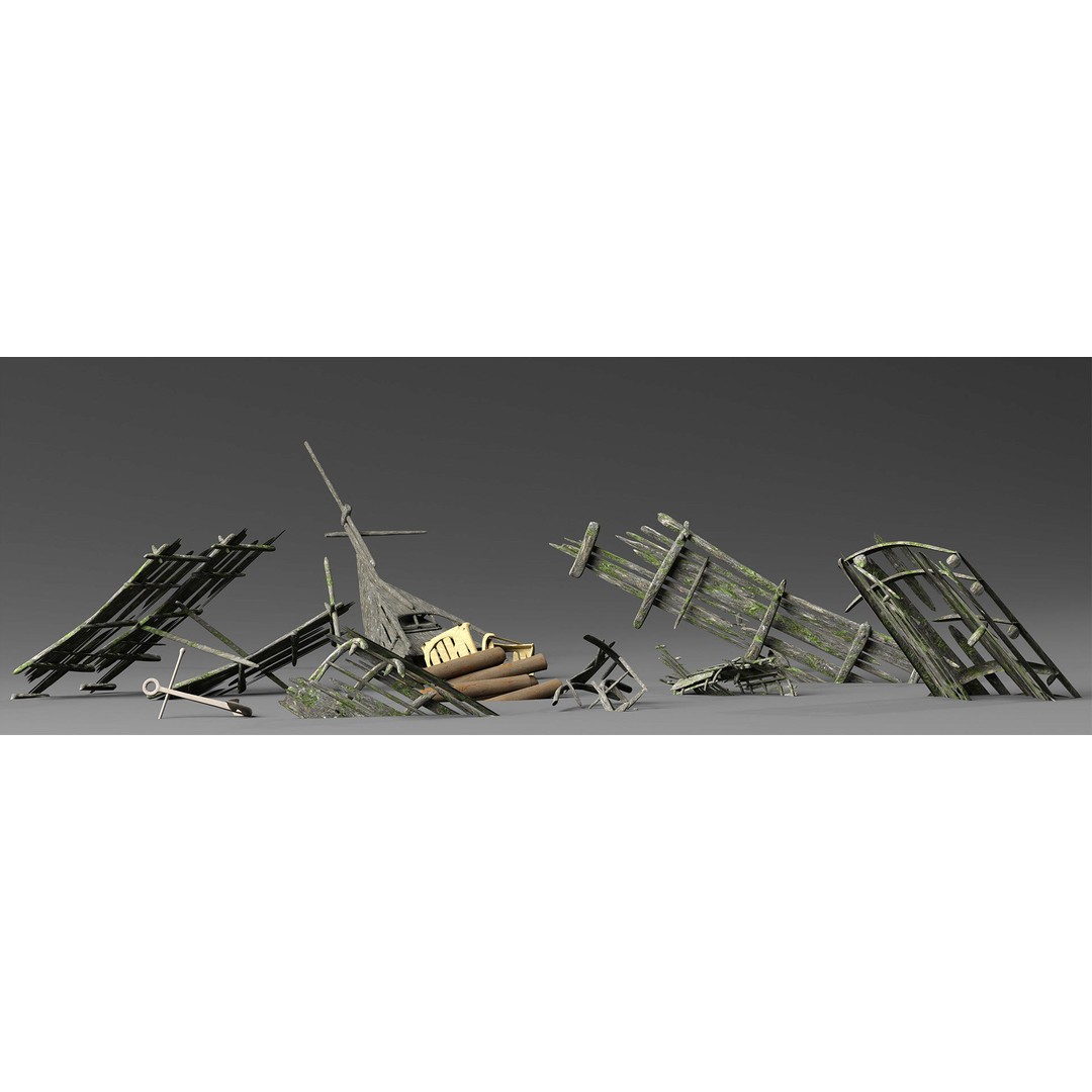Treasure Of The Sea 3D Model – Pirate Ship & Shipwreck Collection for Blender - View 19