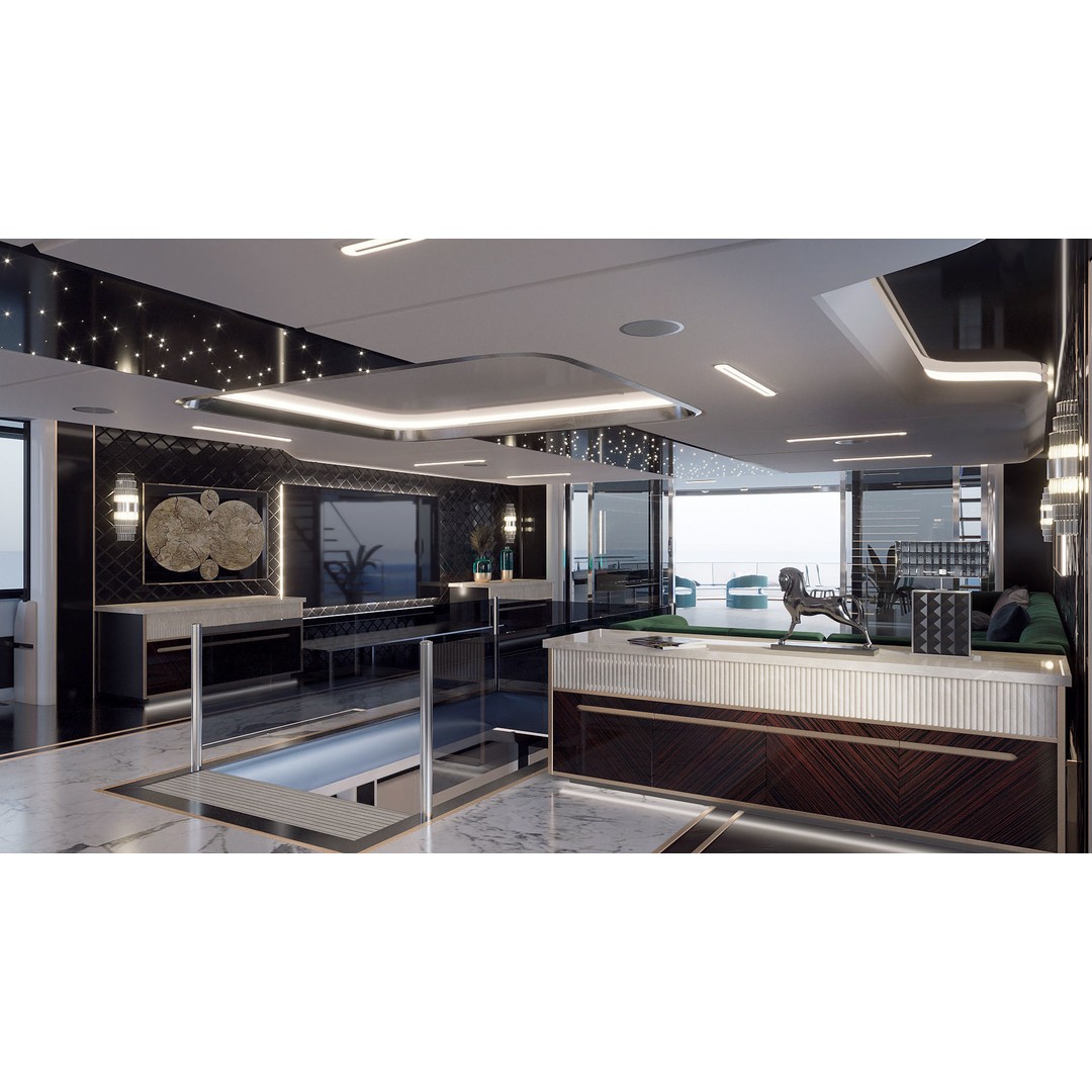 Yacht Roxette 3D Model – Luxe Vessel with Helicopter, FBX/OBJ - View 10