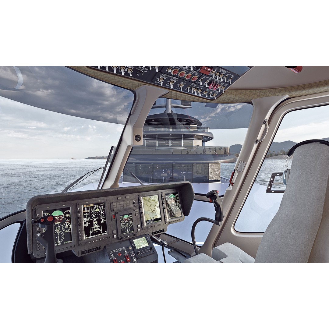 Yacht Roxette 3D Model – Luxe Vessel with Helicopter, FBX/OBJ - View 6