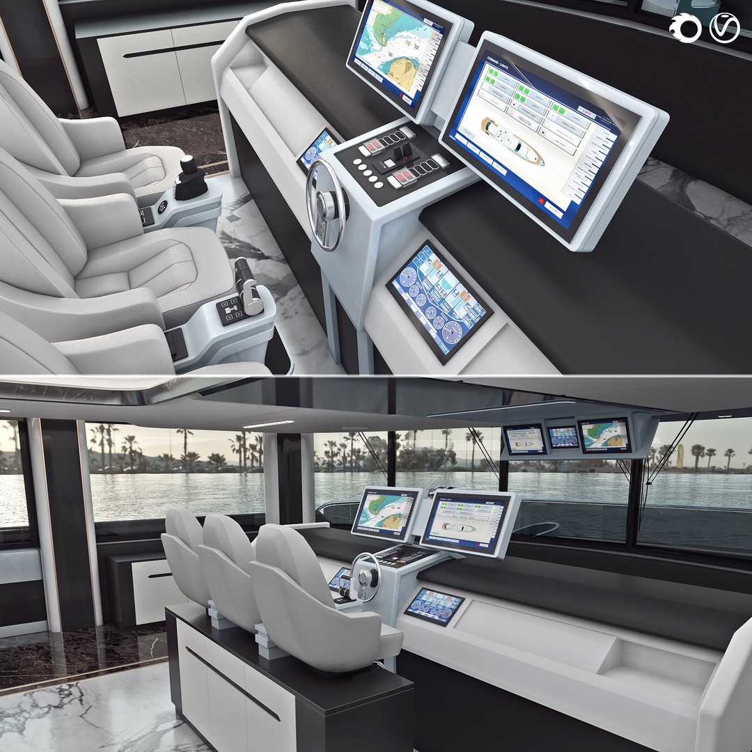 Yacht Roxette 3D Model – Luxe Vessel with Helicopter, FBX/OBJ - View 9