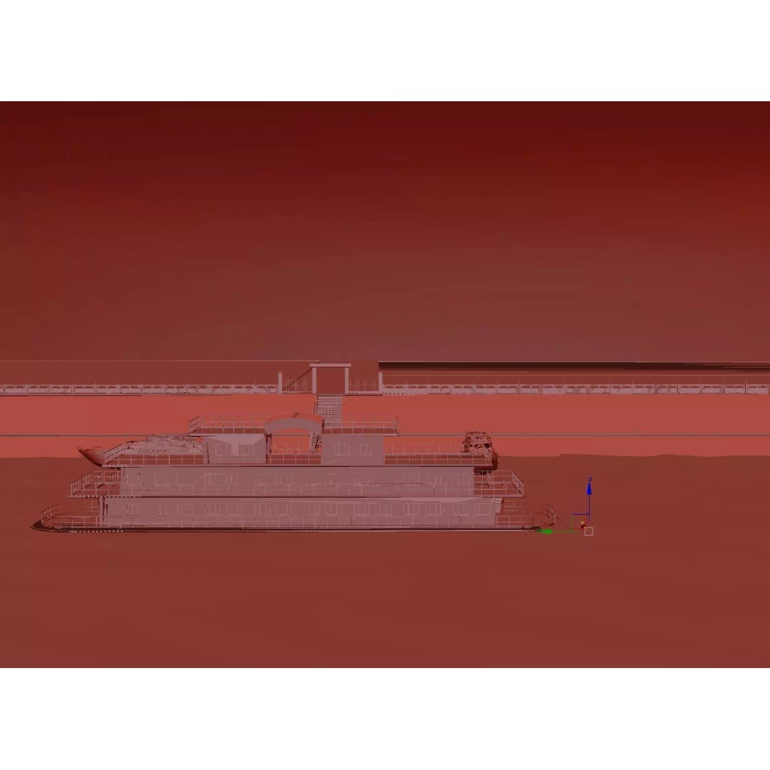 Luxury Cruise Ship 3D Model – Detailed Marina Pier Scene, PBR, FBX - View 19