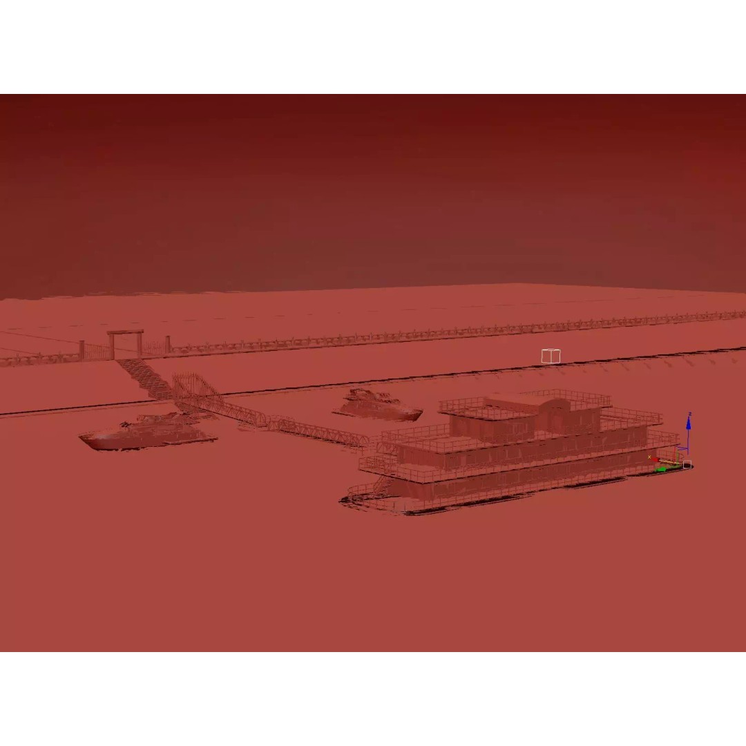 Luxury Cruise Ship 3D Model – Detailed Marina Pier Scene, PBR, FBX - View 20