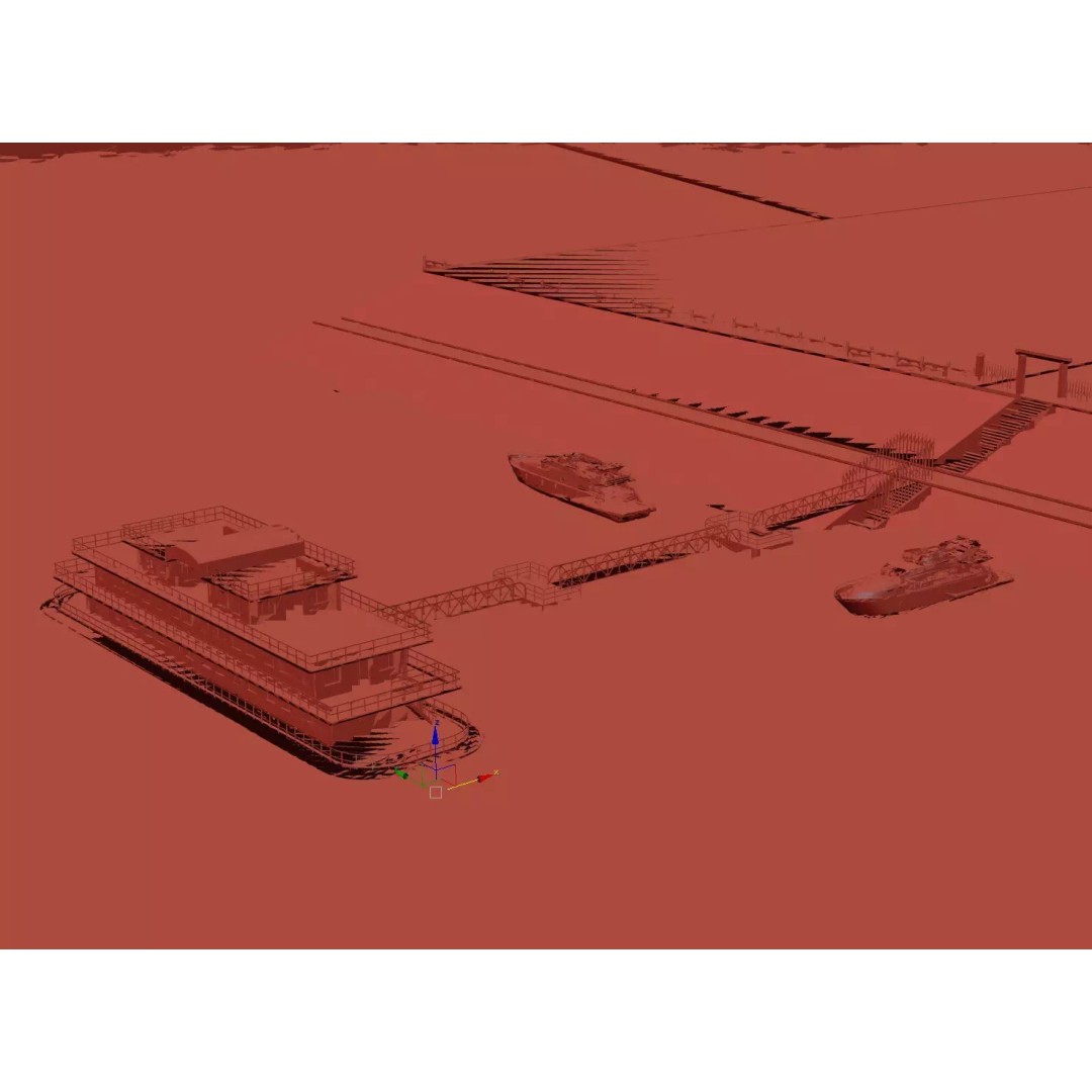 Luxury Cruise Ship 3D Model – Detailed Marina Pier Scene, PBR, FBX - View 21