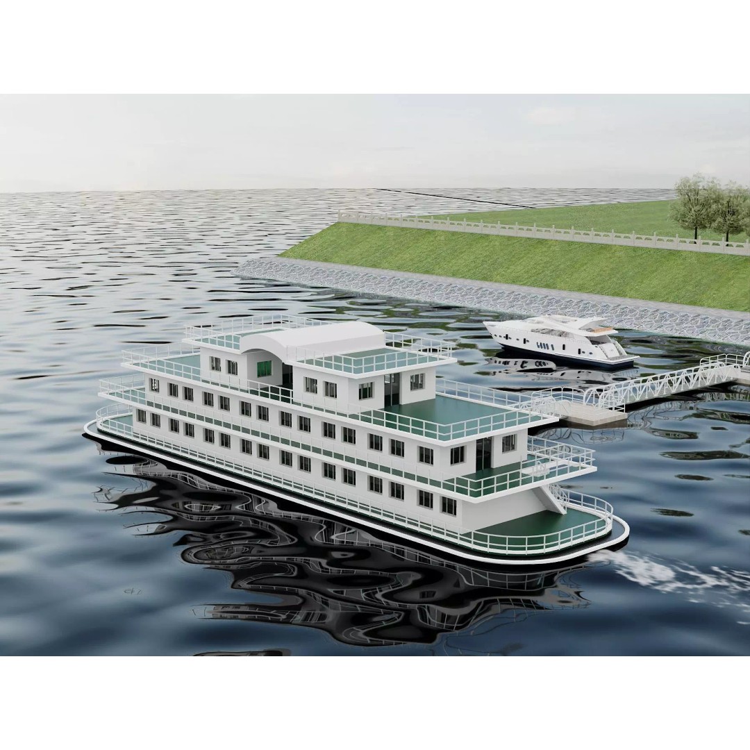 Luxury Cruise Ship 3D Model – Detailed Marina Pier Scene, PBR, FBX - View 5