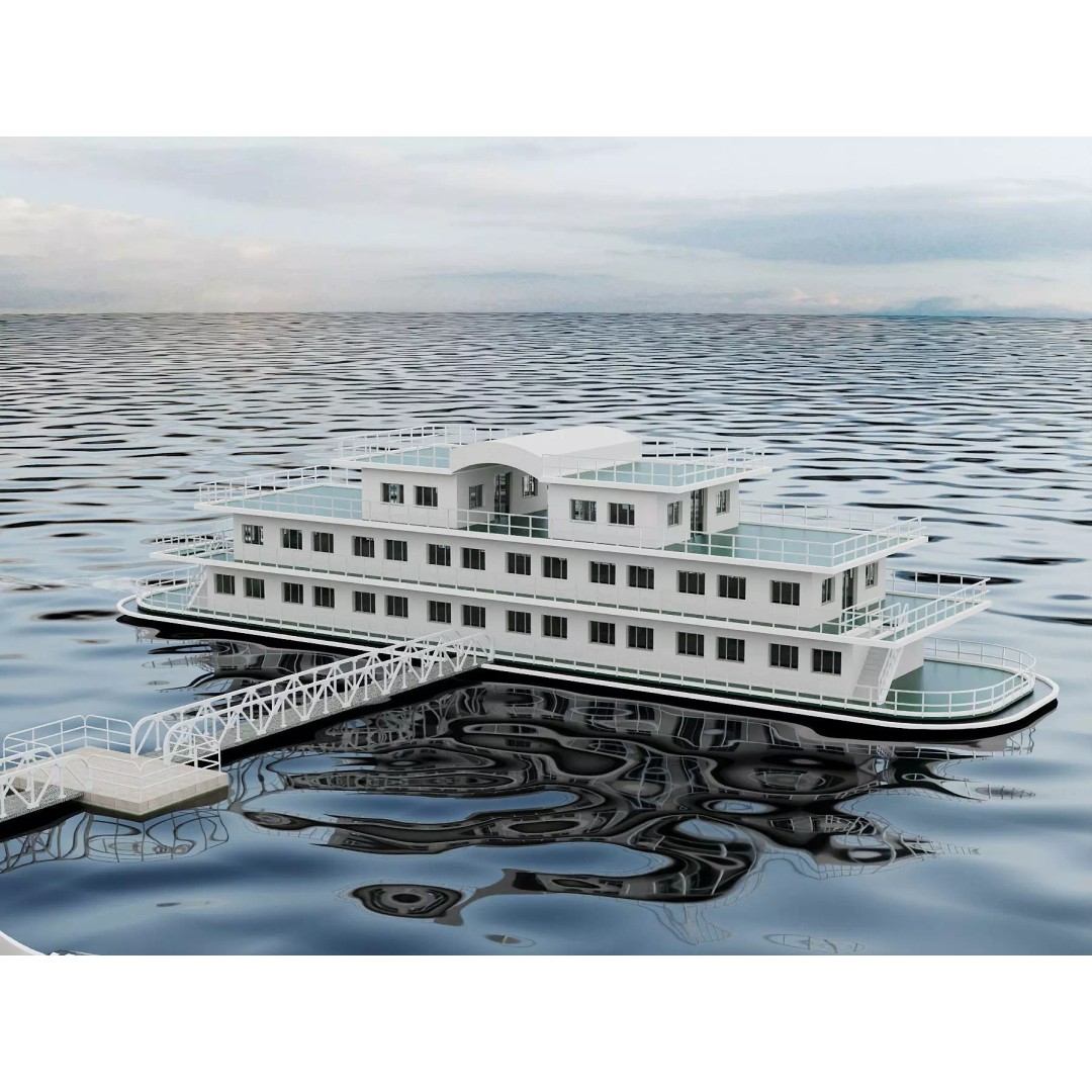Luxury Cruise Ship 3D Model – Detailed Marina Pier Scene, PBR, FBX - View 7