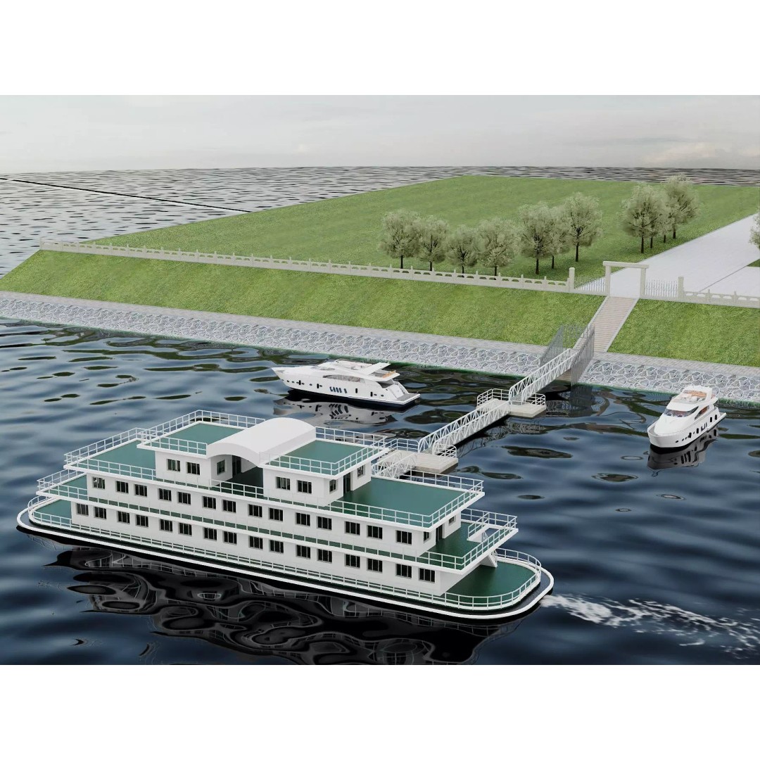 Luxury Cruise Ship 3D Model – Detailed Marina Pier Scene, PBR, FBX - View 8
