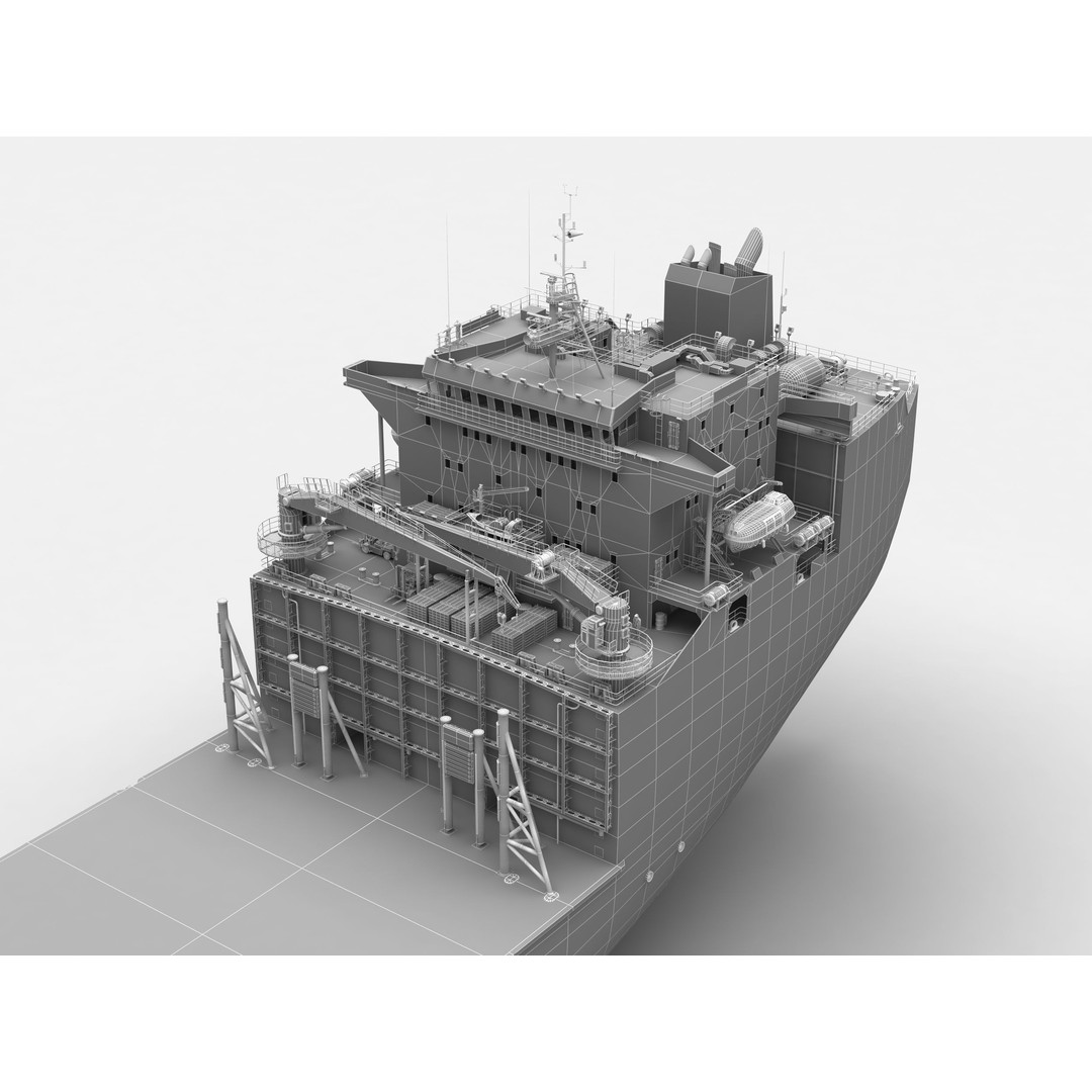 Heavy Load Carrier 3D Model – High Detail Vessel for Offshore Use, FBX - View 14