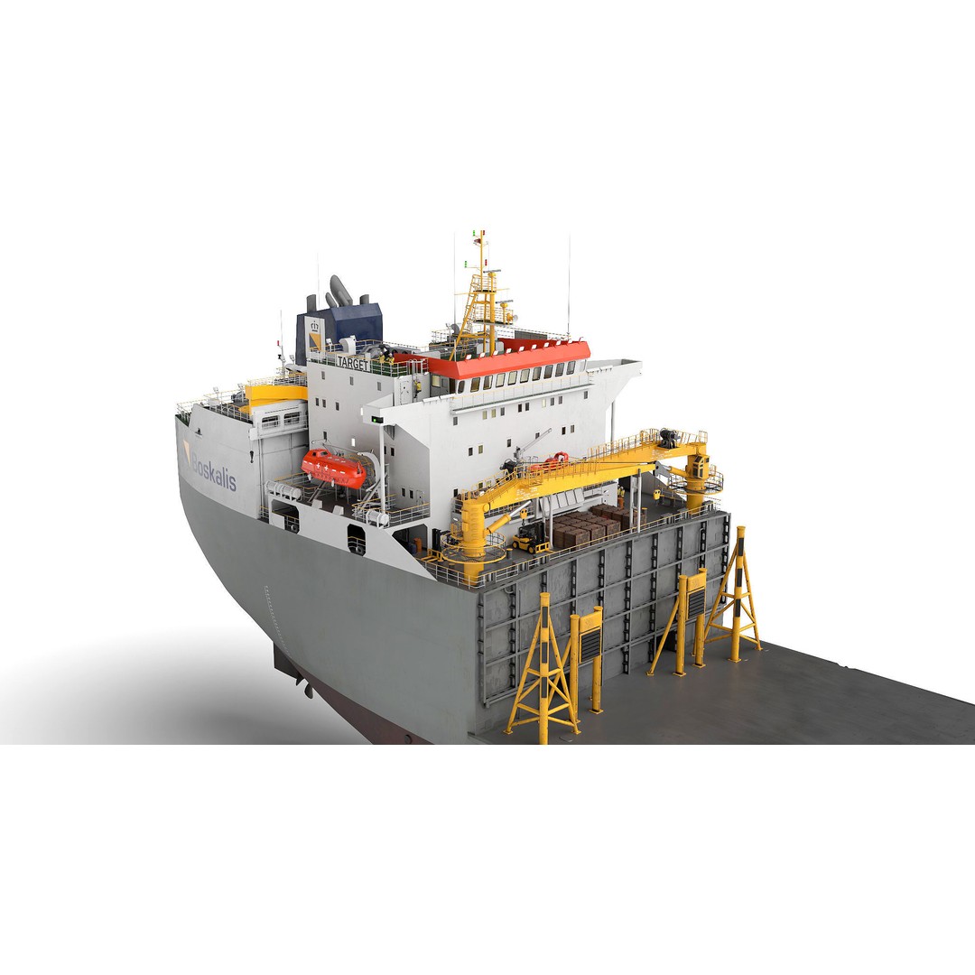 Heavy Load Carrier 3D Model – High Detail Vessel for Offshore Use, FBX - View 7