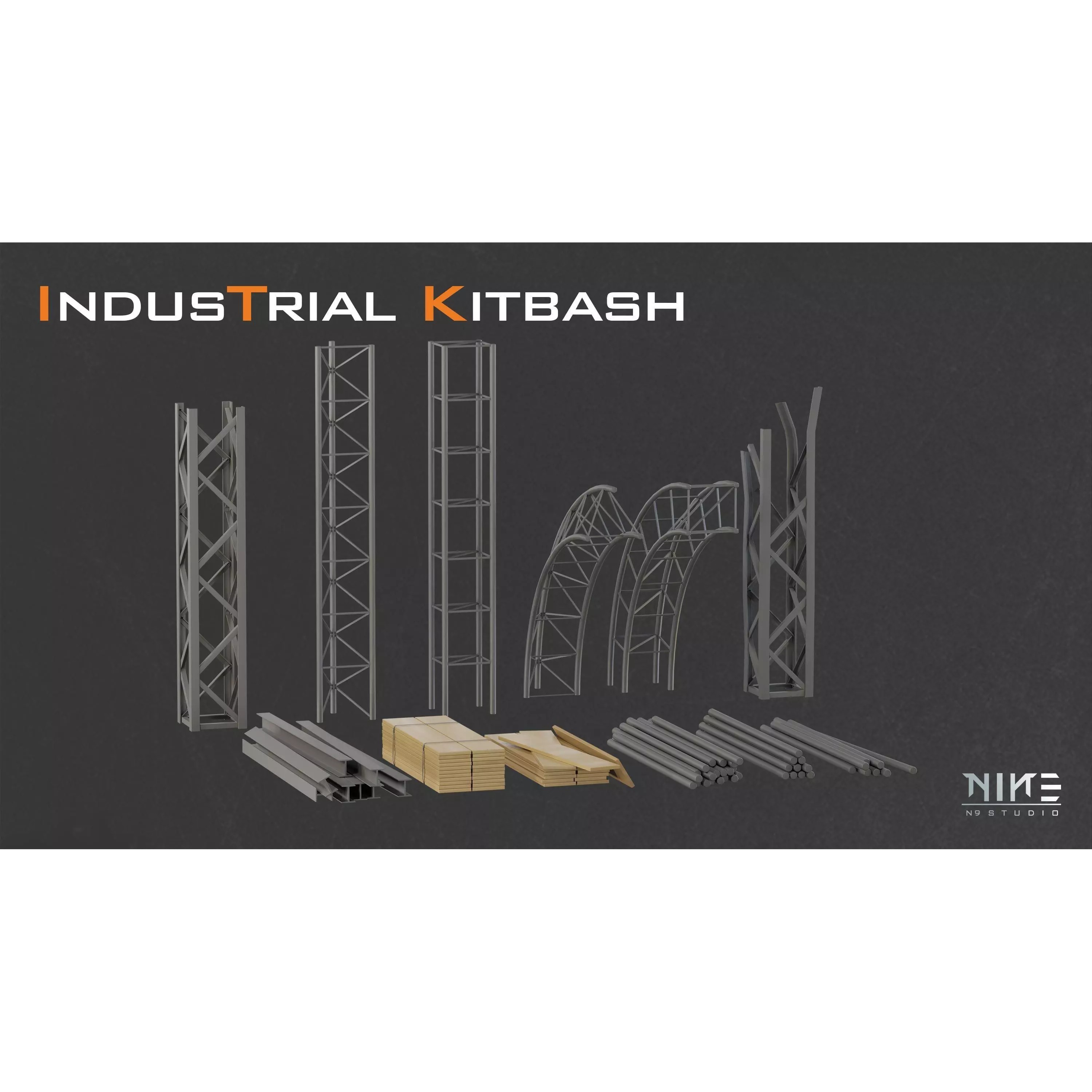 Industrial Kitbash - Game-Ready 3D Model - View 19